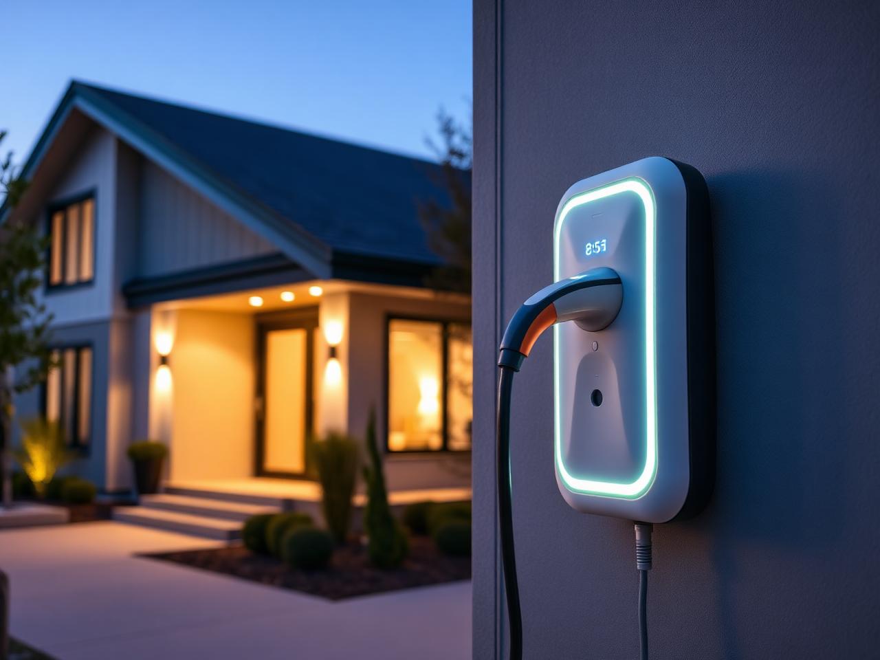 Electric vehicle charging from a wall-mounted home charge point